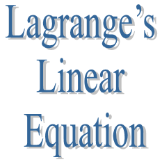 5. Lagrange’s Linear Equation